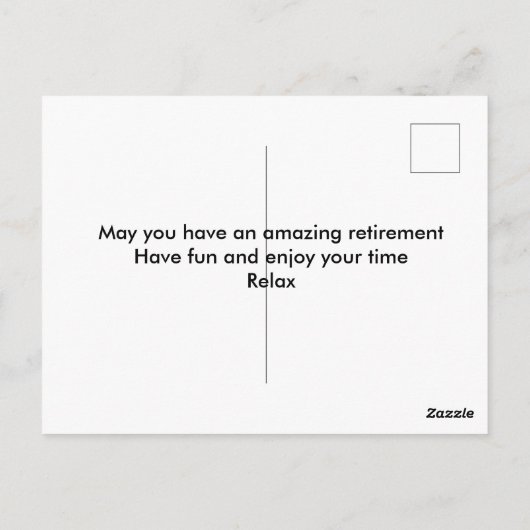 Einfache minimale Gratulationen Pensionierung hinz Postkarte (Rückseite)