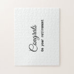 Einfache minimale Gratulationen Pensionierung hinz Puzzle<br><div class="desc">Entwurf</div>