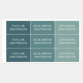 Einfache minimale Größe Grün Ihren Namen Schule hi Etiketten (Blatt)