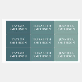 Einfache minimale Größe Grün Ihren Namen Schule hi Etiketten