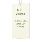 Einfache minimale grüne Eingabe des Fotos Autolufterfrischer (Links)