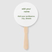 Einfache minimale grüne Eingabe des Fotos Fächer (Rückseite)