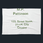 Einfache minimale grüne Eingabe des Fotos Geschirrtuch<br><div class="desc">Gestaltung</div>