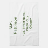 Einfache minimale grüne Eingabe des Fotos Geschirrtuch (Vertikal)