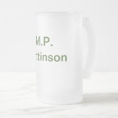 Einfache minimale grüne Eingabe des Fotos Mattglas Bierglas (VorderseiteRechts)