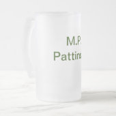 Einfache minimale grüne Eingabe des Fotos Mattglas Bierglas (Vorderseite Links)