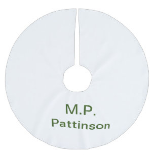Einfache minimale grüne Eingabe des Fotos Polyester Weihnachtsbaumdecke