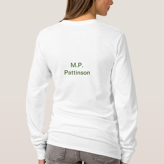 Einfache minimale grüne Eingabe des Fotos T-Shirt (Rückseite)