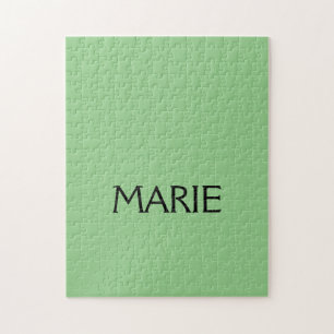 EINFACHE MINIMALE GRÜNE HINZUFÜGEN SIE IHREN NAMEN PUZZLE