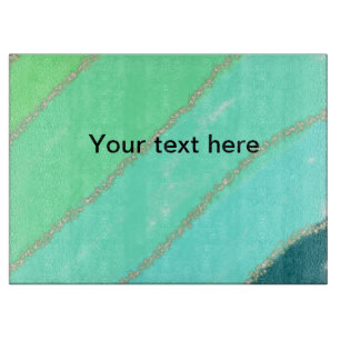 Einfache minimale grüne Wasserfarbe Glitter-Text h Schneidebrett