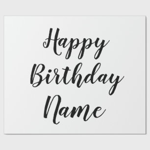 einfache minimale Happy Birthday Fügen Sie Ihren N Geschenkpapier