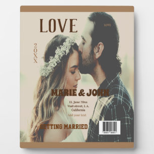 einfache minimale Heiratsliebe-Magazincover Fotoplatte