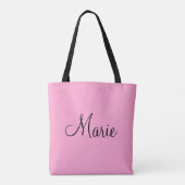 einfache minimale helle Rosa fügen Sie Ihren Namen Tasche (Rückseite)