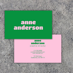 Einfache minimale, hellgrüne Rosa Visitenkarte