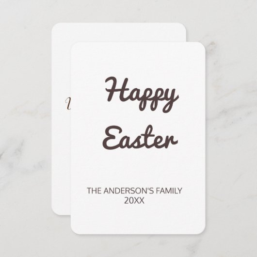 einfache minimale Hinzufügen eines Textes Oster Dankeskarte (Vorne/Hinten)