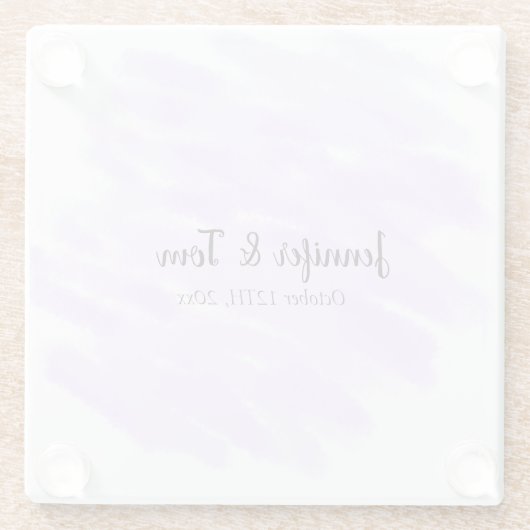 einfache minimale hinzufügen Ihren Namen benutzerd Glasuntersetzer (Rückseite)