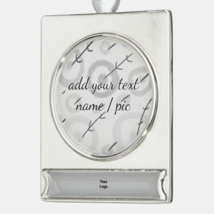 einfache minimale hinzufügen Ihren Namen Brautjung Banner-Ornament Silber