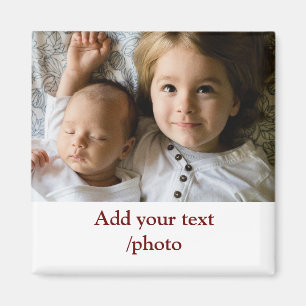 einfache minimale HINZUFÜGEN IHRER FOTO TEXT CHRIS Magnet