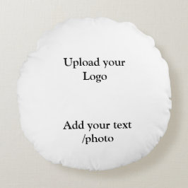 einfache minimale Hinzufügen Ihrer Logo-Text-Detai Rundes Kissen
