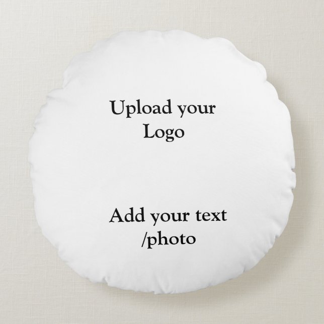 einfache minimale Hinzufügen Ihrer Logo-Text-Detai Rundes Kissen (Vorderseite)