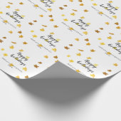 einfache minimale Hinzufügen Ihrer Text-Foto glück Geschenkpapier (Ecke)