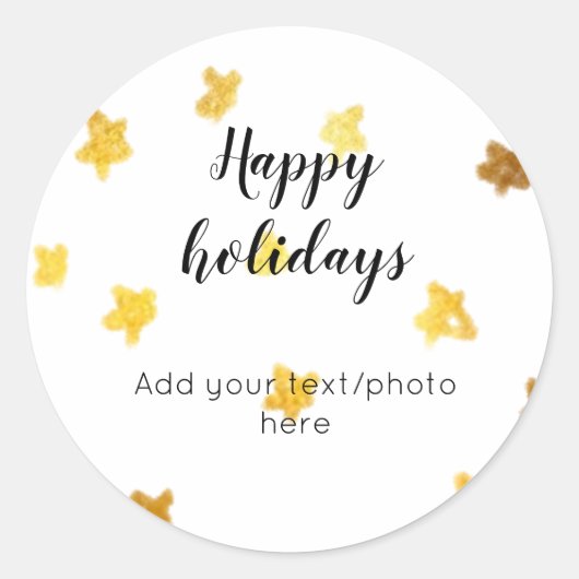 einfache minimale Hinzufügen Ihrer Text-Foto glück Runder Aufkleber (Vorderseite)