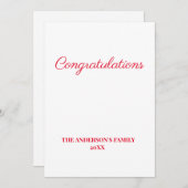 einfache minimale Hinzufügen Ihrer Text Glückwünsc Dankeskarte (Vorne/Hinten)