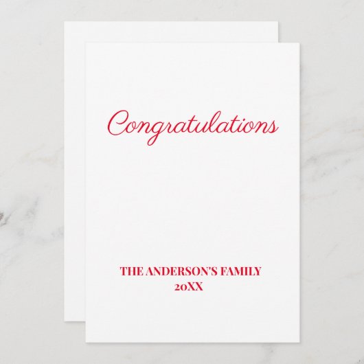 einfache minimale Hinzufügen Ihrer Text Glückwünsc Dankeskarte (Vorne/Hinten)