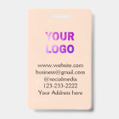 Einfache minimale Hinzufügen Ihres Logos/Designs h Ausweis (Back)