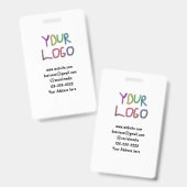 Einfache minimale Hinzufügen Ihres Logos/Designs h Ausweis (Front & Back)