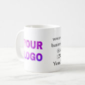 Einfache minimale Hinzufügen Ihres Logos/Designs h Kaffeetasse (Vorderseite Links)