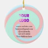 Einfache minimale Hinzufügen Ihres Logos/Designs h Keramik Ornament (Hinten)