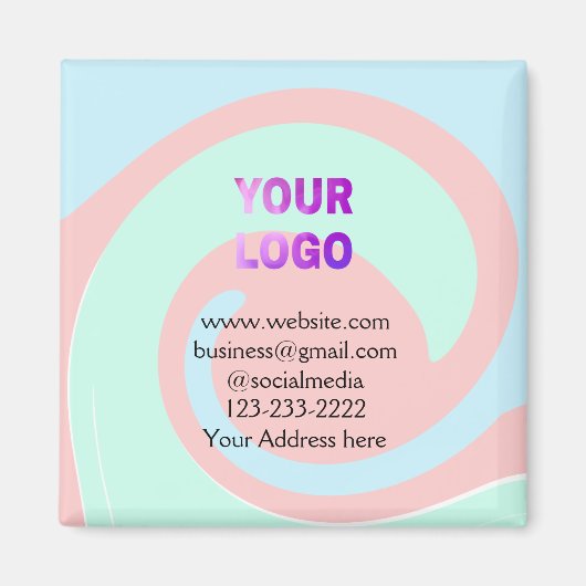 Einfache minimale Hinzufügen Ihres Logos/Designs h Magnet (Vorne)