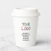 Einfache minimale Hinzufügen Ihres Logos/Designs h Pappbecher (Rückseite)