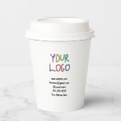 Einfache minimale Hinzufügen Ihres Logos/Designs h Pappbecher (Vorderseite)
