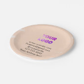 Einfache minimale Hinzufügen Ihres Logos/Designs h Pappteller (Schrägansicht)