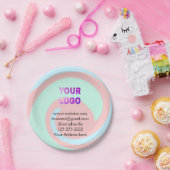 Einfache minimale Hinzufügen Ihres Logos/Designs h Pappteller (Party)