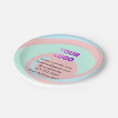 Einfache minimale Hinzufügen Ihres Logos/Designs h Pappteller (Schrägansicht)