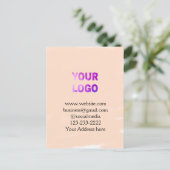 Einfache minimale Hinzufügen Ihres Logos/Designs h Postkarte (Stehend Vorderseite)