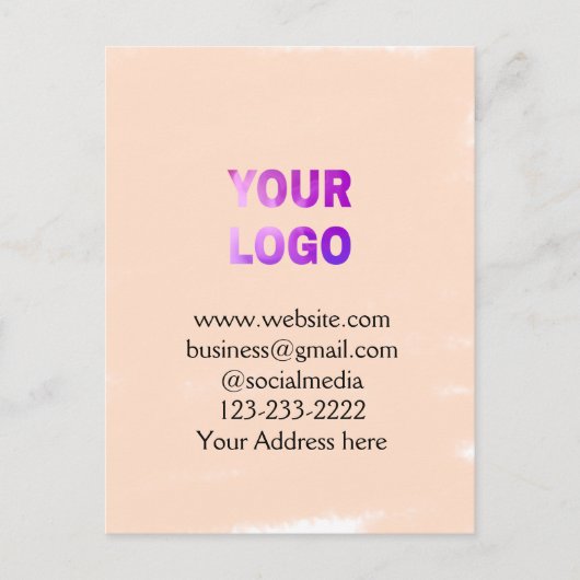 Einfache minimale Hinzufügen Ihres Logos/Designs h Postkarte (Vorderseite)