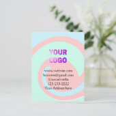 Einfache minimale Hinzufügen Ihres Logos/Designs h Postkarte (Stehend Vorderseite)