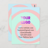 Einfache minimale Hinzufügen Ihres Logos/Designs h Postkarte (Vorne/Hinten)