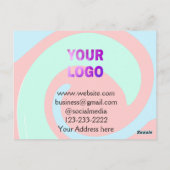 Einfache minimale Hinzufügen Ihres Logos/Designs h Postkarte (Rückseite)