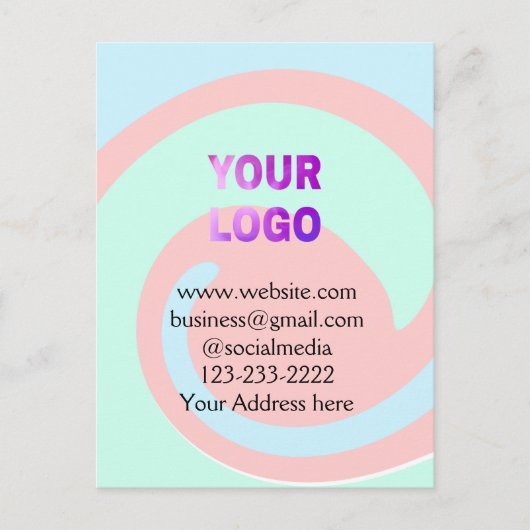 Einfache minimale Hinzufügen Ihres Logos/Designs h Postkarte (Vorderseite)