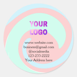 Einfache minimale Hinzufügen Ihres Logos/Designs h Runder Aufkleber