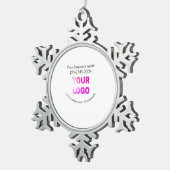 Einfache minimale Hinzufügen Ihres Logos/Designs h Schneeflocken Zinn-Ornament (Rechts)