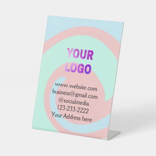 Einfache minimale Hinzufügen Ihres Logos/Designs h Sockelschild (Vorderseite)