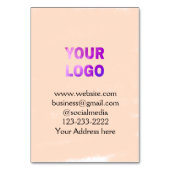 Einfache minimale Hinzufügen Ihres Logos/Designs h Tischnummer (Rückseite)