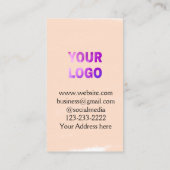 Einfache minimale Hinzufügen Ihres Logos/Designs h Visitenkarte (Rückseite)