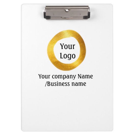 einfache minimale Hinzufügen Ihres Logos Gold Webs Klemmbrett (Vorderseite)